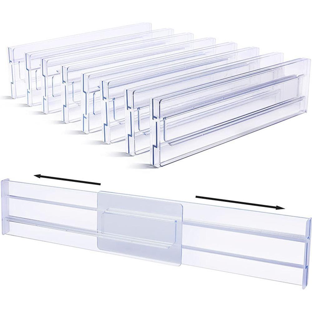 Transparent Drawer Divider Adjustable Partition Board Space Saving Storage Tool  Kitchen Organize
