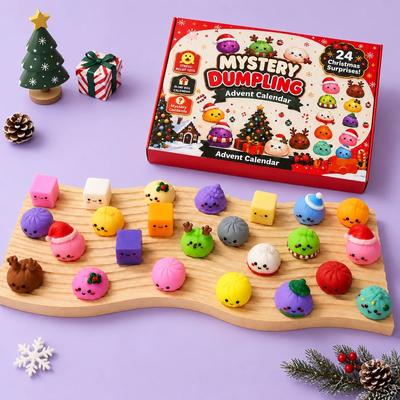 Christmas Dumpling Advent Calendar 24 Days Countdown Dumpling Squishy Stress Relief Fidget Festive Party Favor Gifts