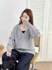 Hooded zipper knitted sweater women's autumn and winter new fashion lazy top loose sweater jacket sweater