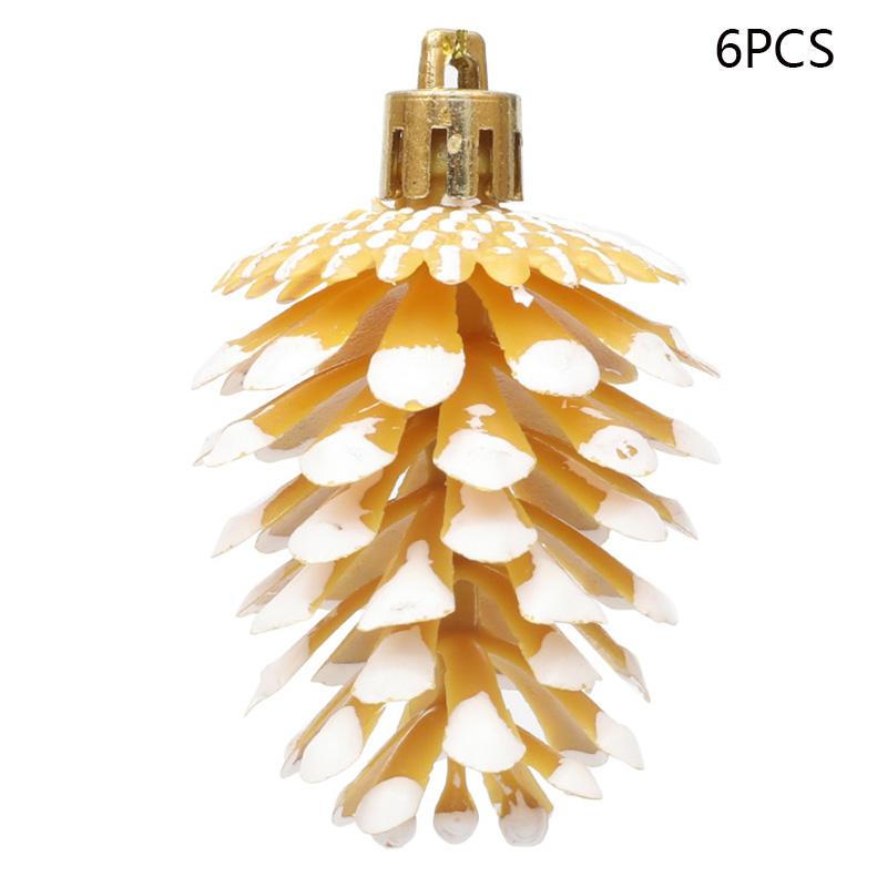6Pcs Lovely Pine Cone Festival Xmas Decoration Christmas Tree Hanging Ornament