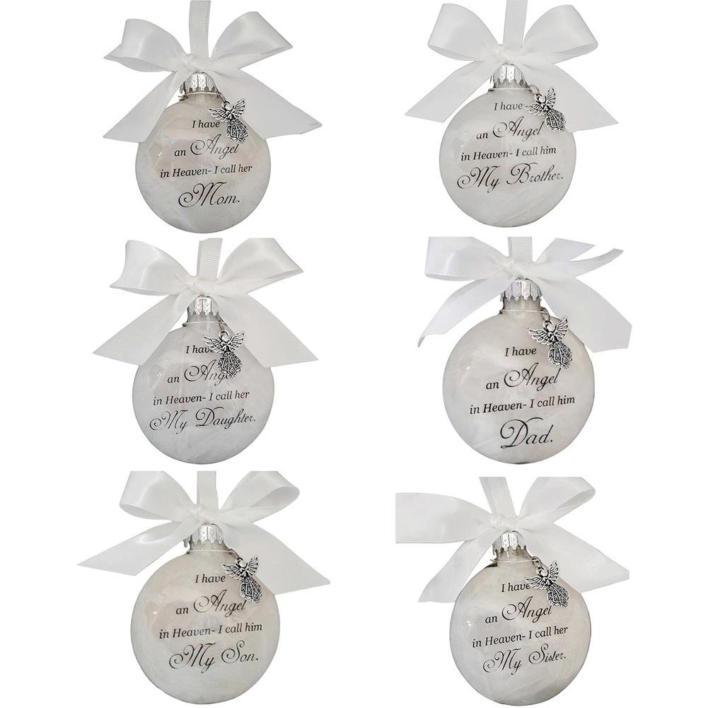 Christmas Memorial Angel Wing Pendant in Heaven Mom Dad Ball Hanging Decor uygun fiyatlı satın