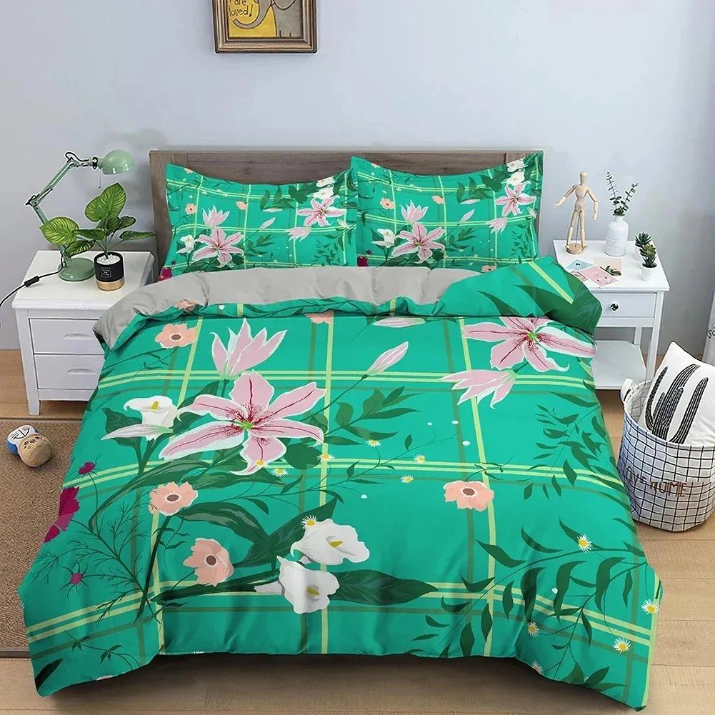 Stripe Geometric Bedding Set Breathable Duvet Cover With Pillowcase Adults Fashion Queen King Size Quilt Cover Home Textiles
