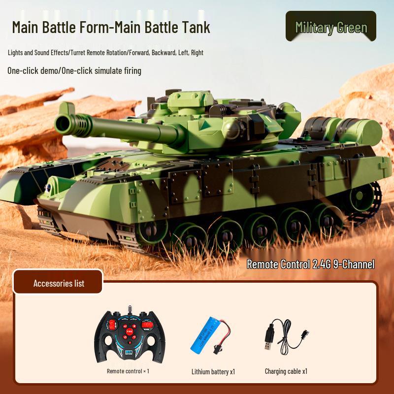 Remote Control Tank with Projectile Firing & Smoke Effect for Kids