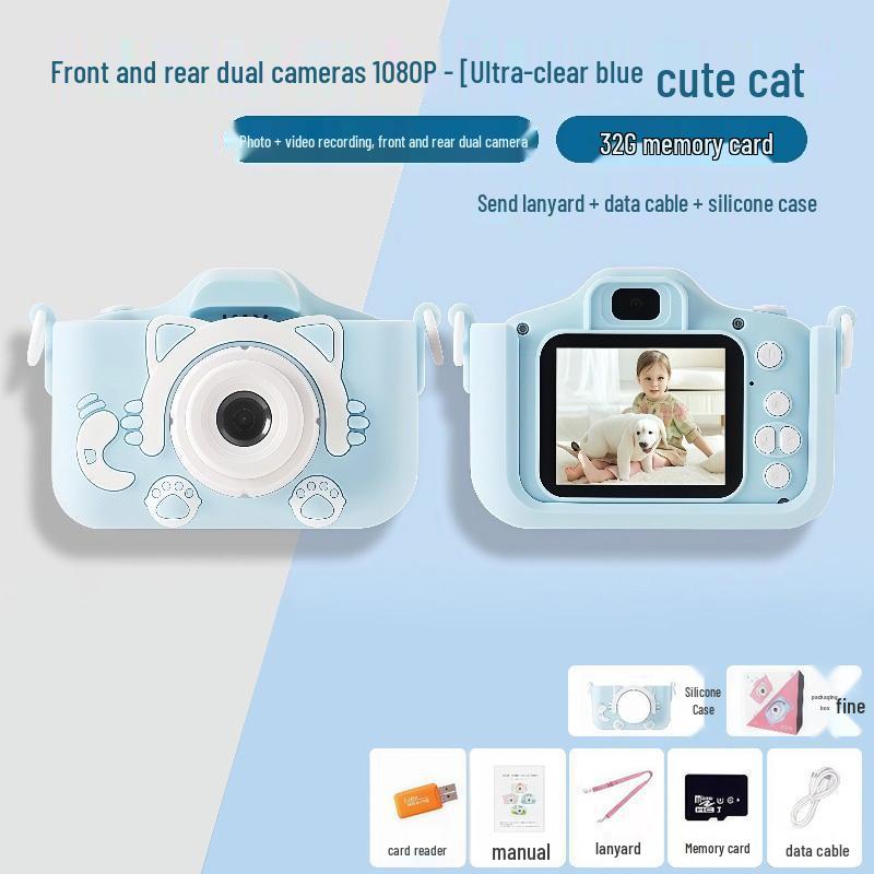Kids' Dual-Lens HD Camera for Photos & Videos - Ideal Birthday Gift for Girls, Campus X2-M