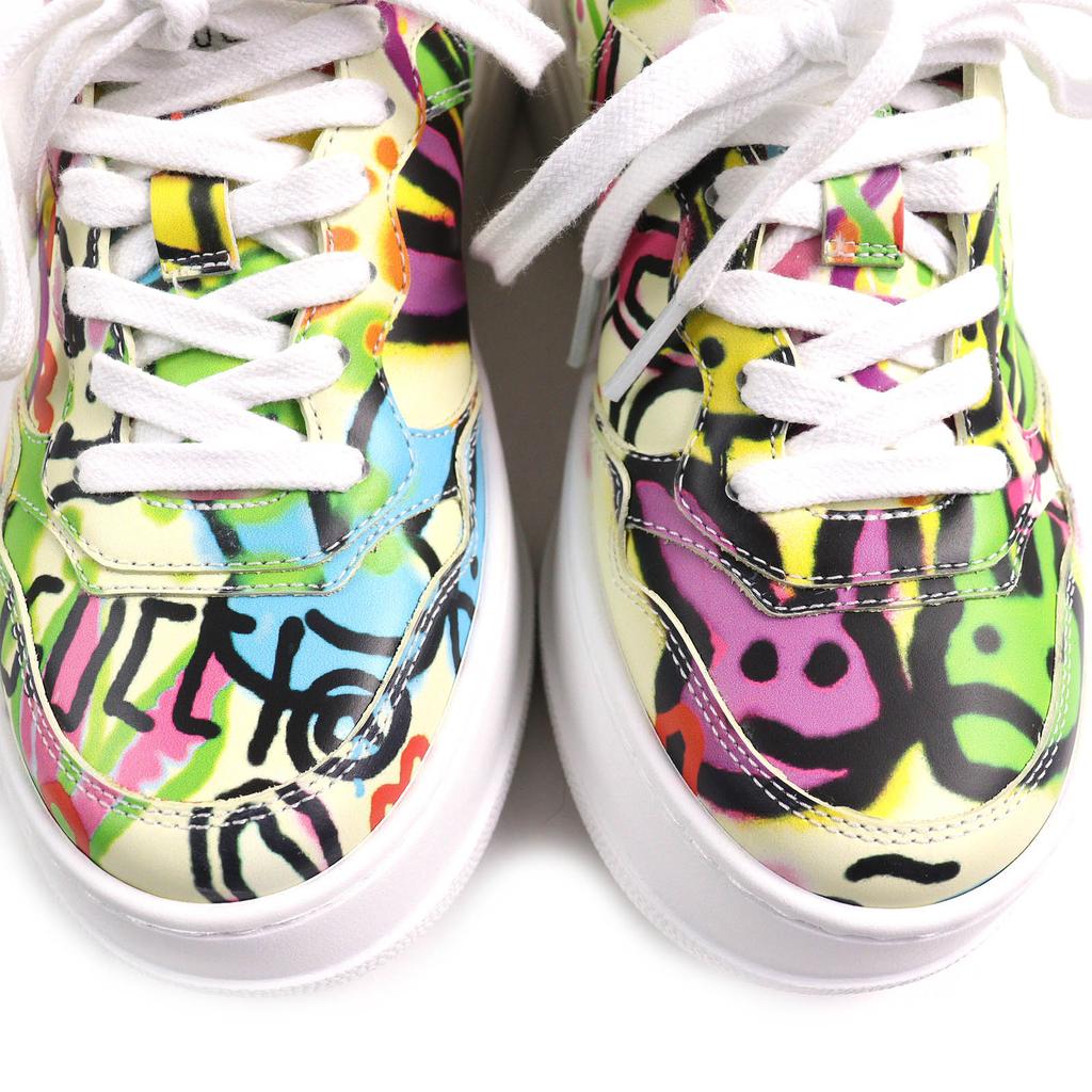 Pristine GUCCI sneakers Interlocking G Graffiti Print Rabbit multicolor Women Used