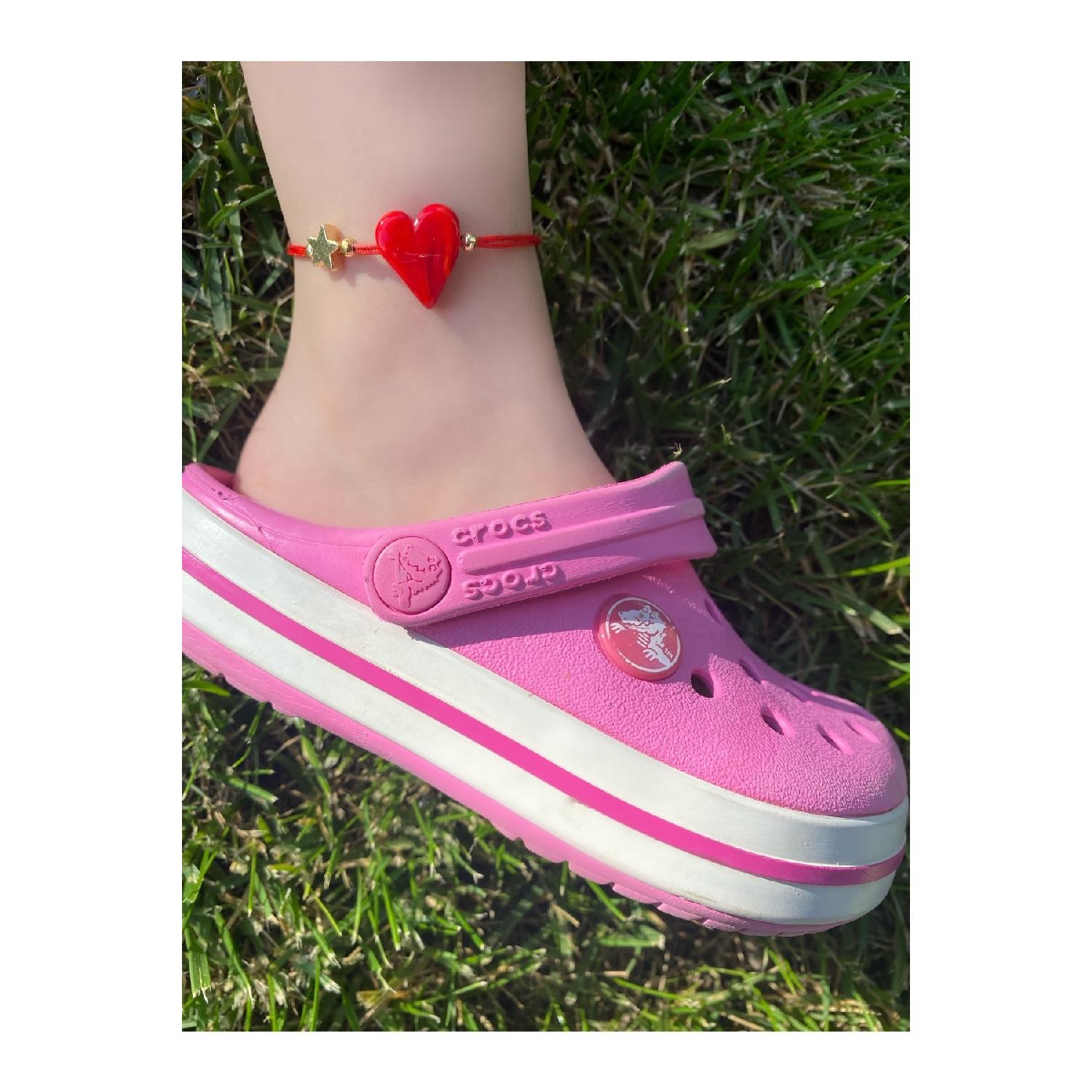 

Комбинированный браслет из красного стекла с муранским сердцем для матери и дочери, регулируемый IP-абстрактный браслет