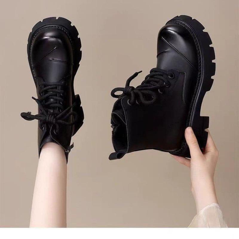 Autumn single boots Winter new short boots Cotton boots Fleece short boots Thick-soled Martin boots Women