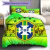 Brazil National Football Team  Pattern Bedding Quilt Set  Home Decoration  Gift (1 * duvet cover + 2 * pillowcase  without core)