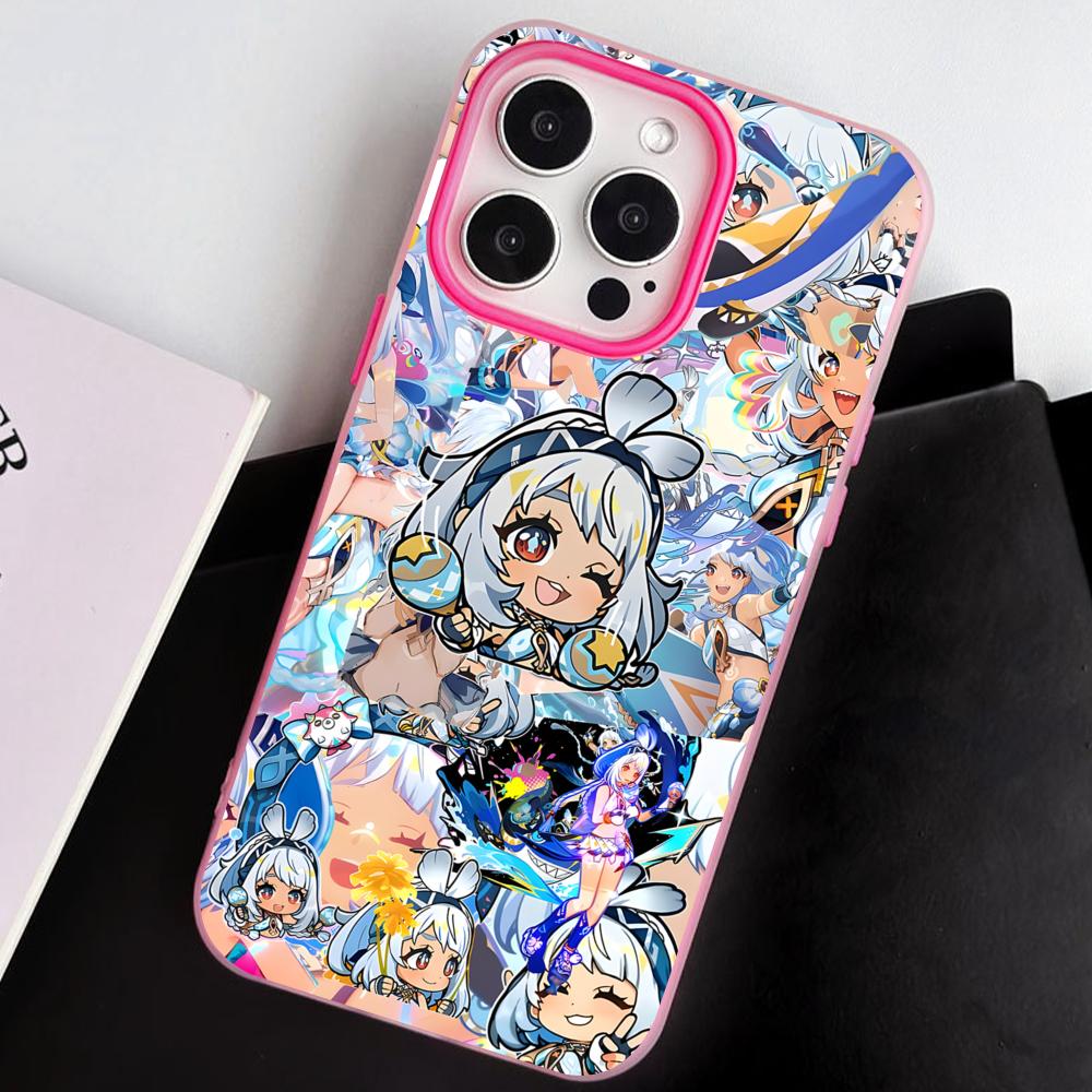 Game GI Mualani Jelly Double layer Rose Red Mobile Phone Case for iPhone 17 16 15 14 13 12 11 Air Pro Max Plus Protective