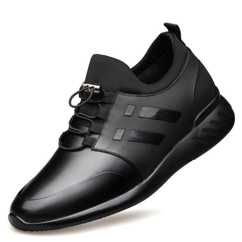 Genuine Leather Men's Leather Shoes Are Popular, Casual Youth Dating Foot Shoes with Soft Soles, New Cowhide Invisible Size 4748