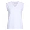 Shop Women S Korean Wide V Neck Solid SleeVeleSS T ShirT whiTe Dai wSh 20769