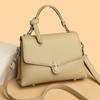 Women New Solid Color PU Leather Handbag Fashion Lock Design Large Capacity Shoulder Bag Lady Brand Crossbody Tote Messenger Bag