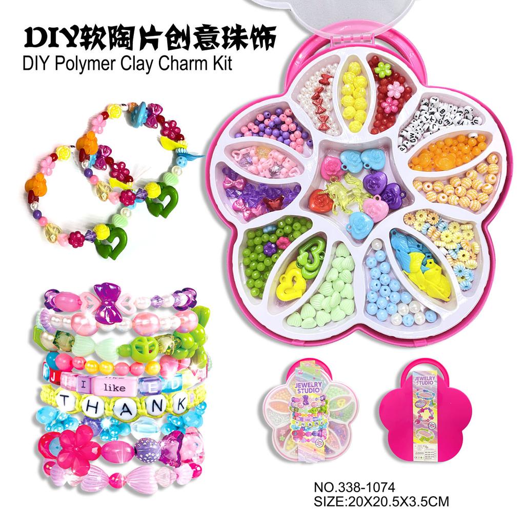 DIY Friendship Bracelet Making Kit with Clay Beads for Kids, Creative Handmade Jewelry Craft Set Educational Toy Gift Box for Girls Birthday