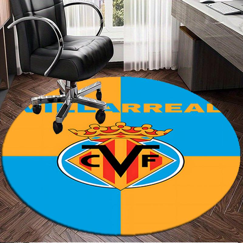 1PC Villar-real Football Club Round Rug for Livingroom,Bedroom, Palyroom, Chair Rug, Area Rug, Circle Carpet, Large Size Fan Christmas Gift