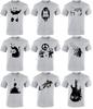 BANKSY Girl Balloon Peace Flower Panda Monkey Soldier Guitar Zebra Gray T-Shirt