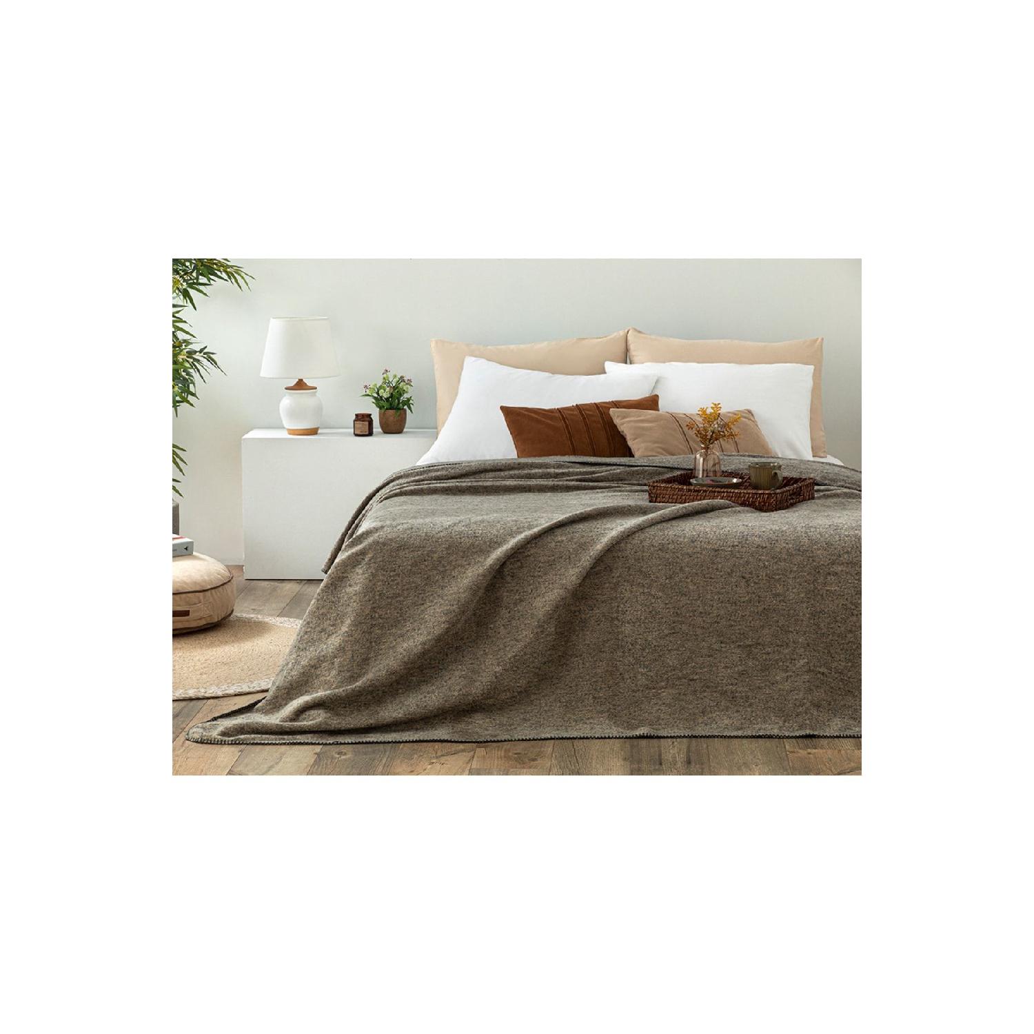 

Меланжевое хлопковое двойное одеяло 200x220 см, антрацит - бежевый