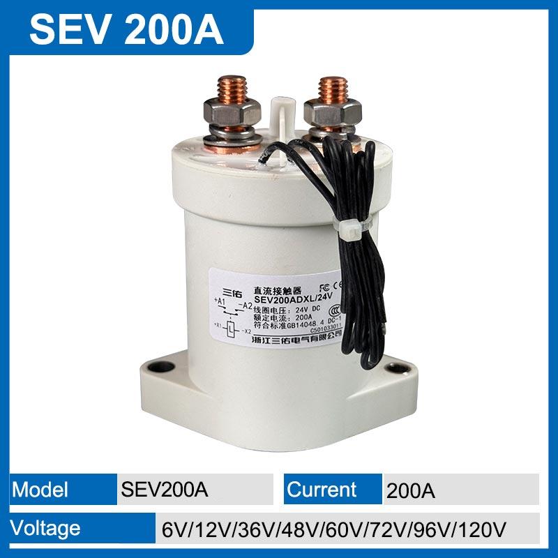 SEV30A 100A 200A 300A 400A 600A 12V 72V1NO/1NC High Voltage DC Contactor Uninterruptible Power Supply Equipment Charging Station