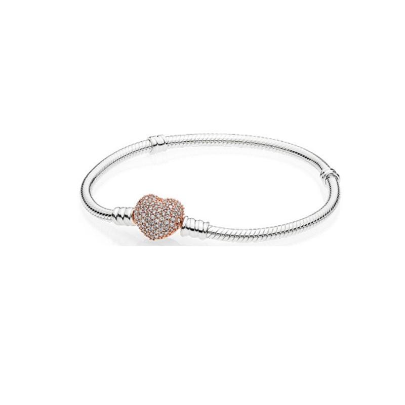 Thick Heart Snake Chain Bracelet Available In Gold And Rose Gold Dual Tone Basic Snake Bone Bracelet
