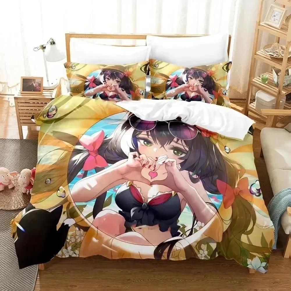 3D Print Anime Game Princess Connect! ReDive Comfortable Duvet Quilt Cover Pillowcase Bedding Set Children Bedroom Home Textile