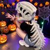 Decorazione Casa di Halloween Costume Scheletro di Dinosauro, Maschera Cranio di Spinosauro 3D e Spina Dorsale, Costume con Cappuccio Peluche Ornamento per Halloween,