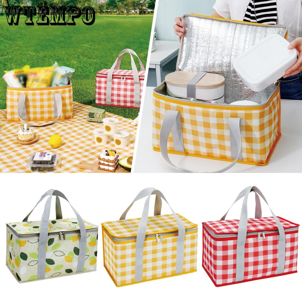 Borsa da Picnic Portatile Termica Isolante Borsa Frigo Grande per Campeggio all'Aperto Borsa Pranzo da Esterno Impermeabile Scatola Spessa con Pellicola di Alluminio