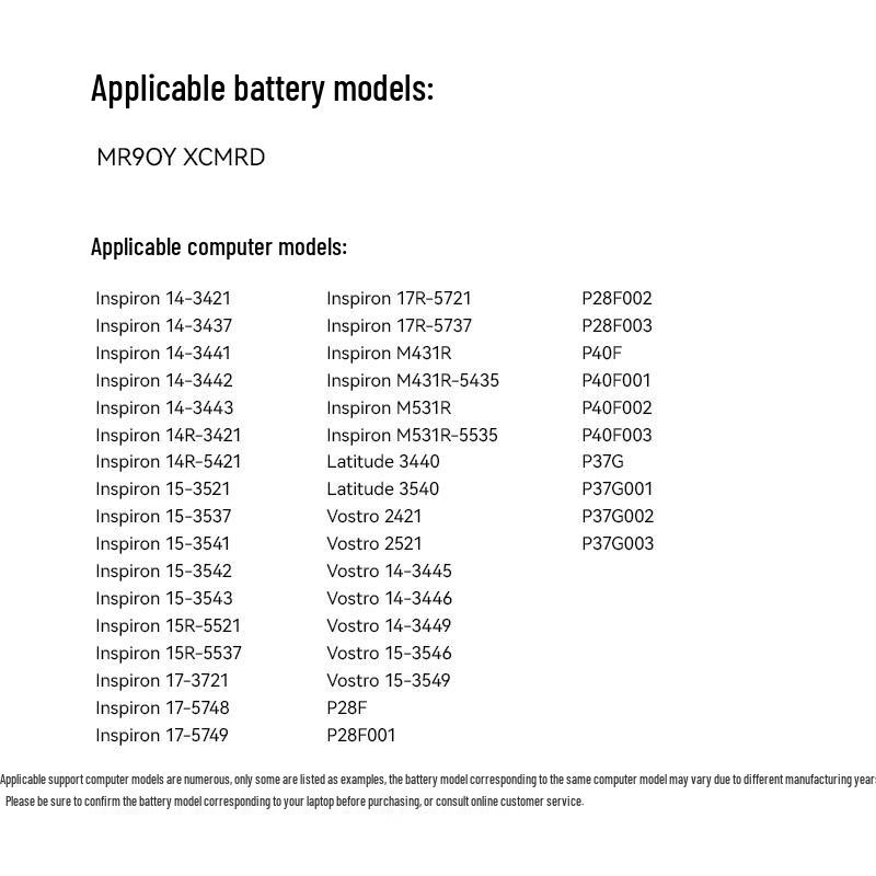Llano Replacement Laptop Battery for Dell