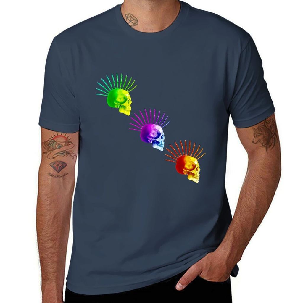 Colorburst Skeletal Liberty Spikes Tshirt Work Outdoor Short Sleeve Tee