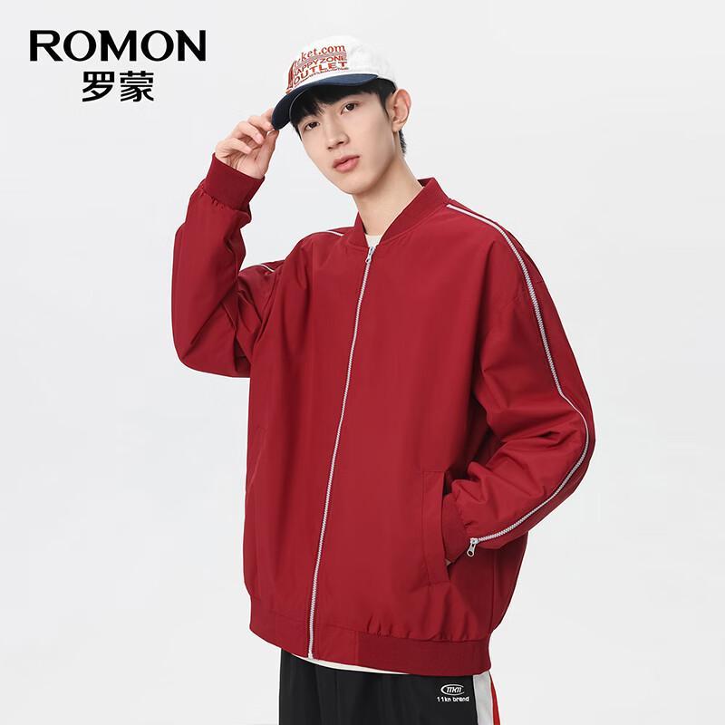 Romon Unisex Loose Fit Casual Baseball Jacket