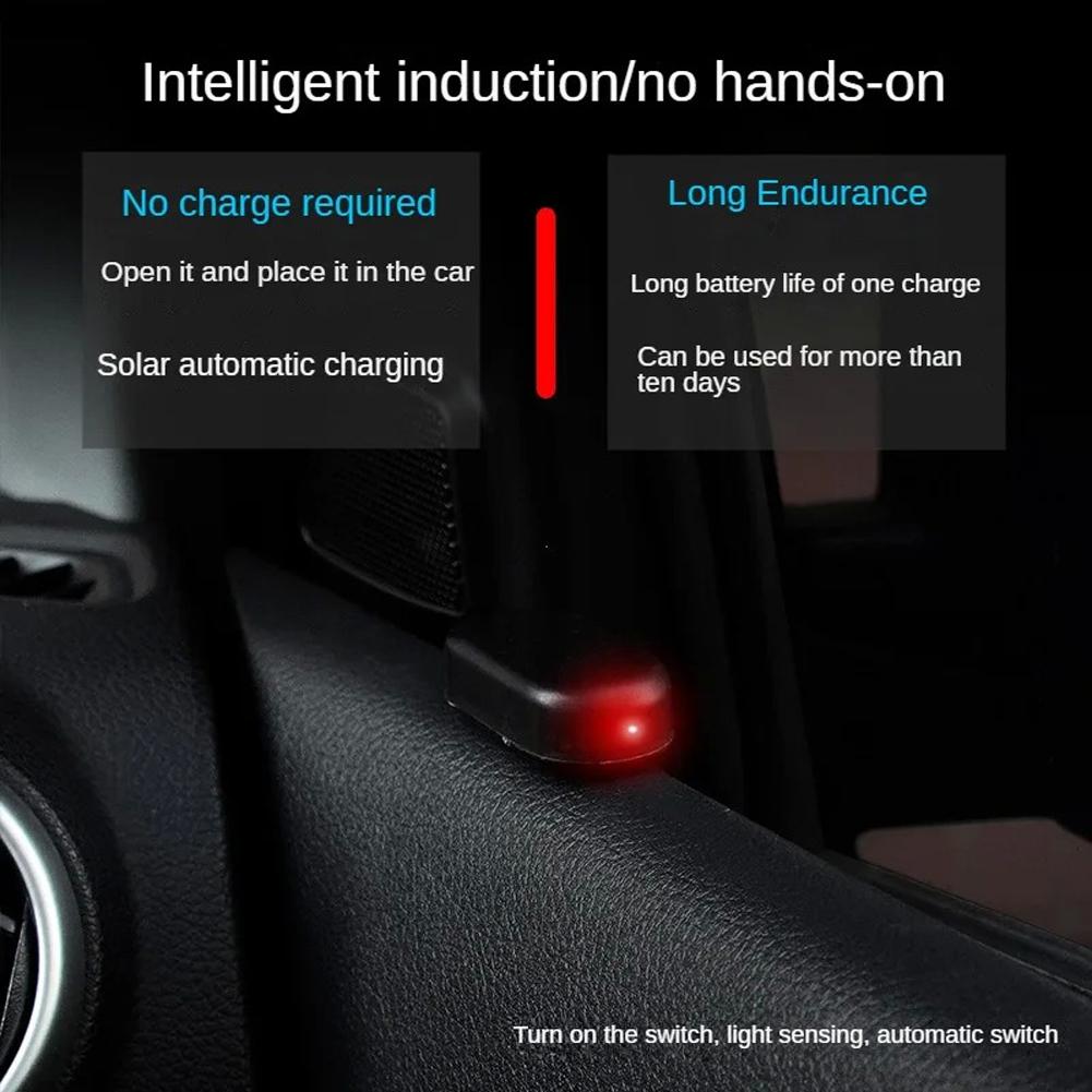 1-5PCS Car Fake Security Light Solar Powered Simulated Dummy Alarm Anti-Theft Wireless Warning Lamp LED Flashing Imitation Lamp