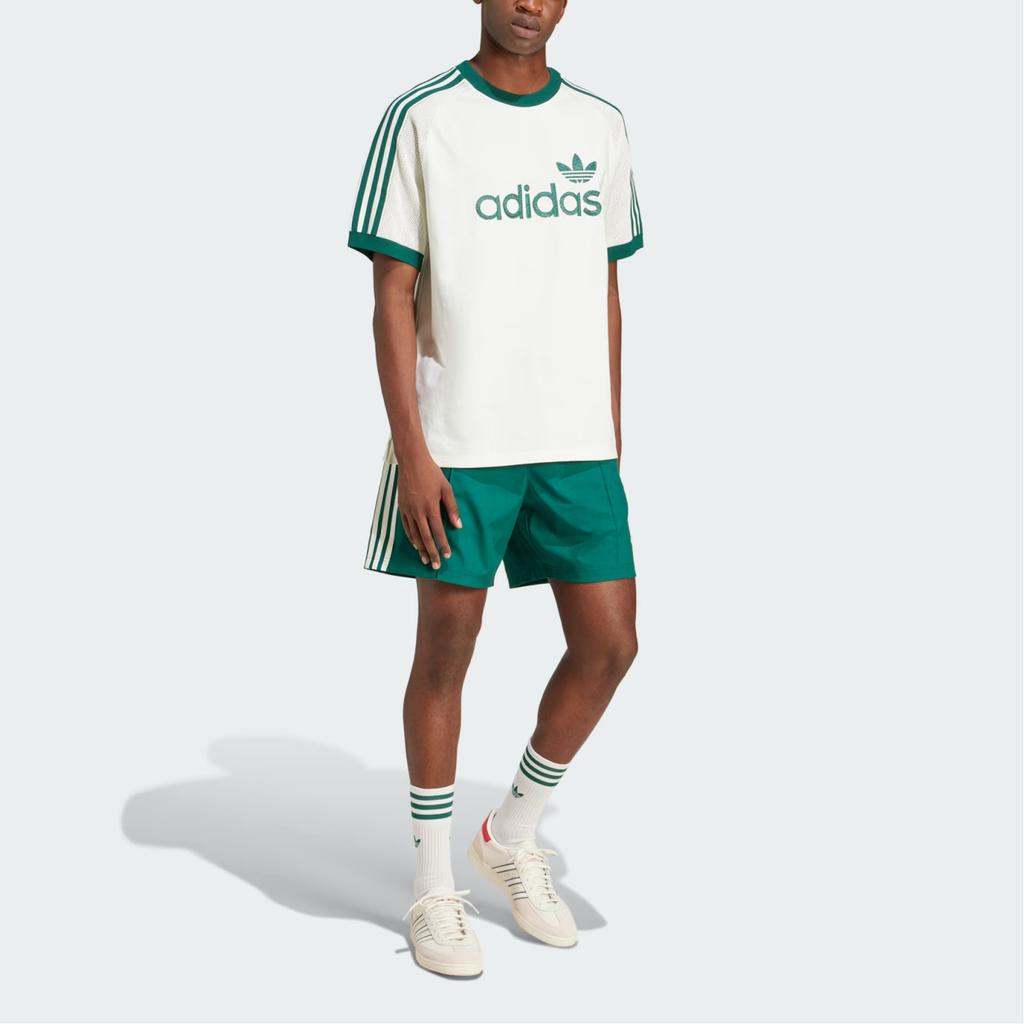 Adidas Originals Knitted Premium Tee Loose Striped Crew Neck Short Sleeve T-Shirt Men Tops Off-White JD3407