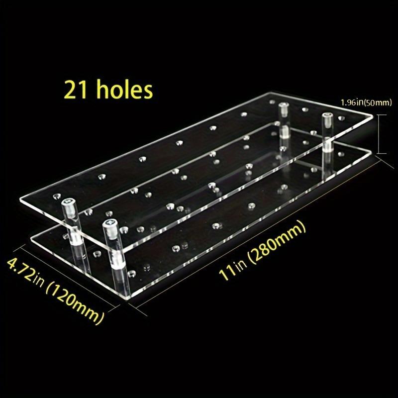 2-Pack Clear Acrylic Cake Pop Display Stands with 21 Holes Lollipop Holder Weddings Birthdays Anniversaries Decorating Supplies