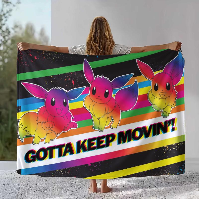 

Kawaii Pokemon Pikachu Cartoon Flannel Blanket,Ultra Soft Warm Plush Throw for Home Bedroom Bed Sofa Cover Office Camping gift 75x90cm