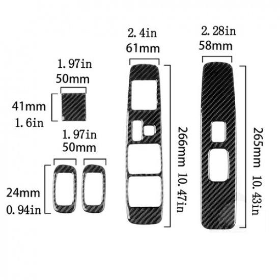 4Pcs Carbon Fiber Window Lift Switch Panel Cover Trim For Tacoma 2001-04