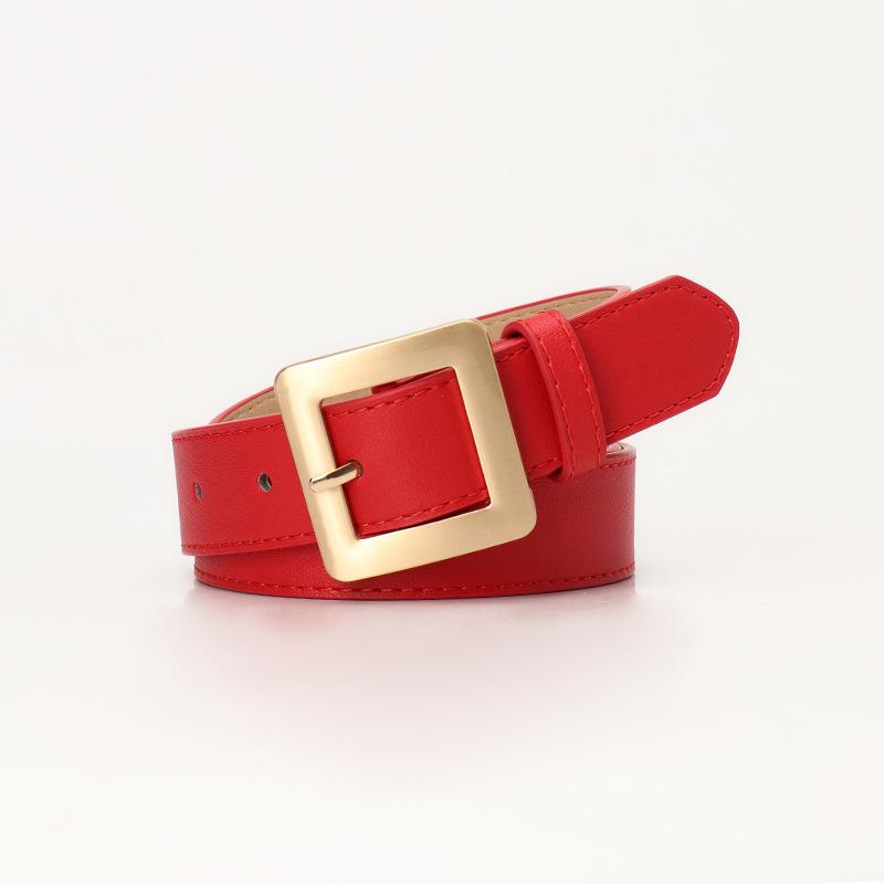 New Versatile Simple Premium Ladies Belt Square Buckle Fashion Decoration Jeans Belt Belt Ladies