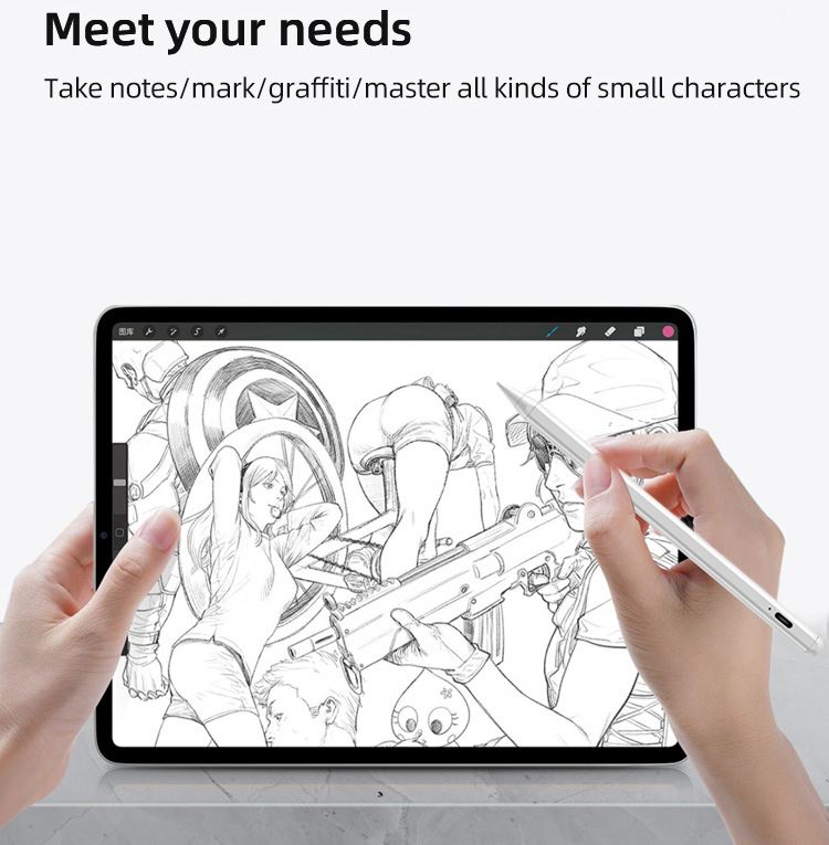 Wireless Magnetic Charging Stylus Pen for iPad with Tilt Sensitive Palm Rejection Function