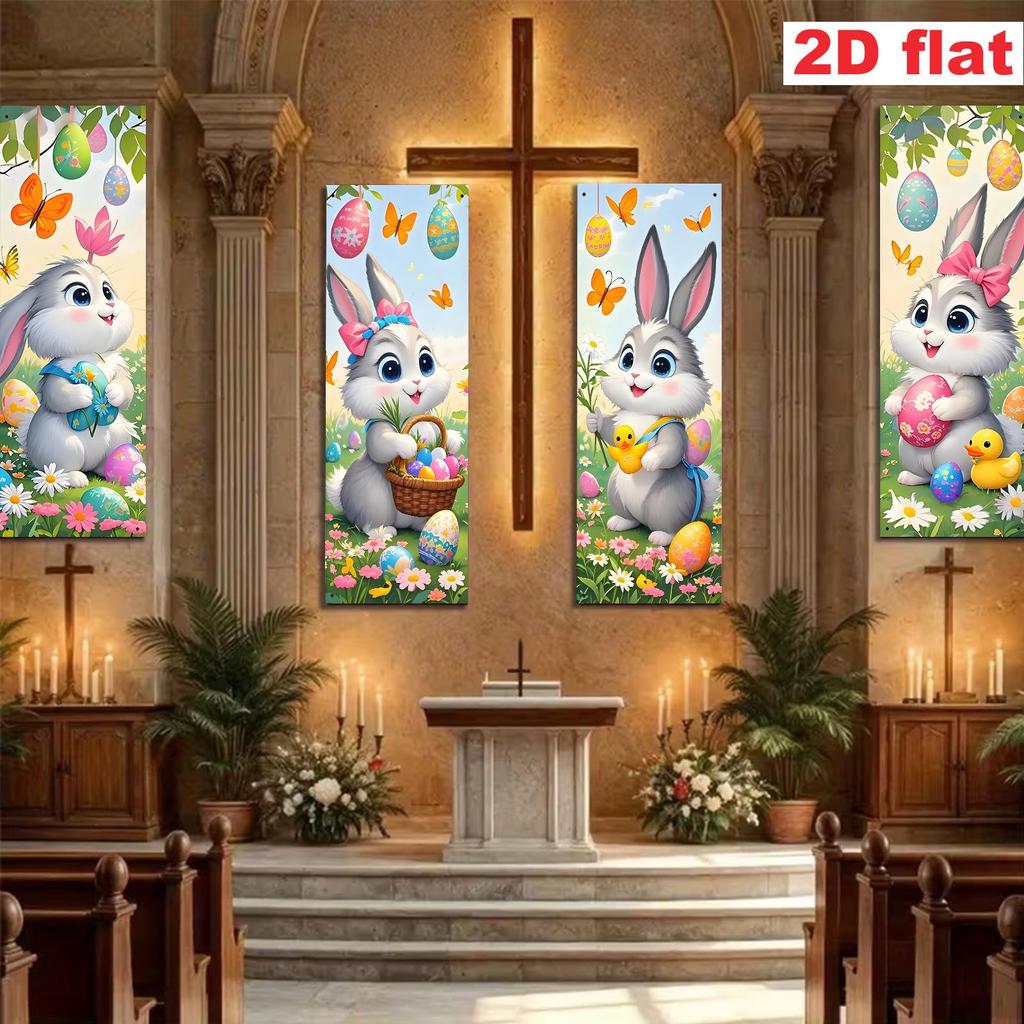 Easter Cartoon Rabbit Decor Set for Outdoors