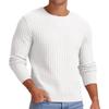 Men's Knit Sweater Round Neck Textured Pattern Casual Pullover Multi-Color Options