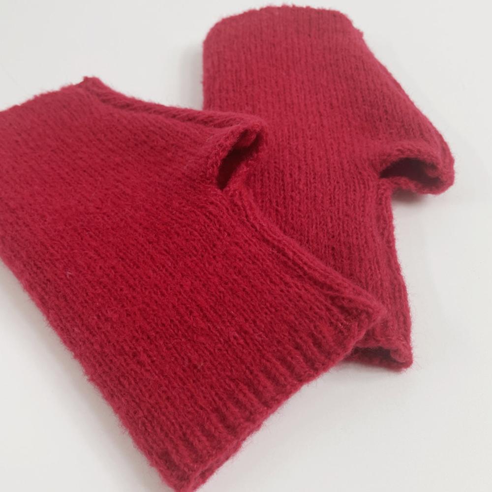 Exposed Finger Cashmere Gloves Thick Knitted Gloves Protable Half Finger Mittens  Women Girl