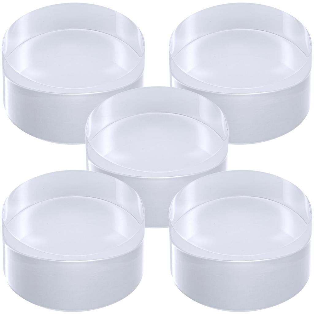 Tsukushi Science Acrylic Blocks, 40mm Diameter x 20mm Height, 5 Pieces, Cylinder Base, Round Display Stand, Transparent, Clear, Display Base, R40-20*5