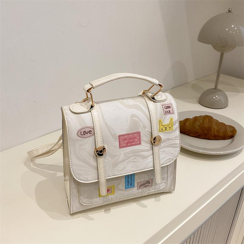 

Нишевый милый студенческий рюкзак в стиле колледжа, женский, универсальный, для поездок на работу, легкий, для шопинга, дизайн сумки-мессенджера белый