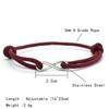 Infinite Love String Bracelet For Couple 6 Colors Available Stainless Steel Metal 3mm Milan Thread Valentine Day Accessories