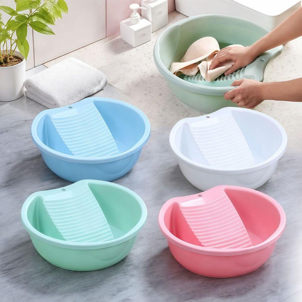 Thickened Washboard Laundry Basin Plastic Laundry Tub  Hand Washing Clothes