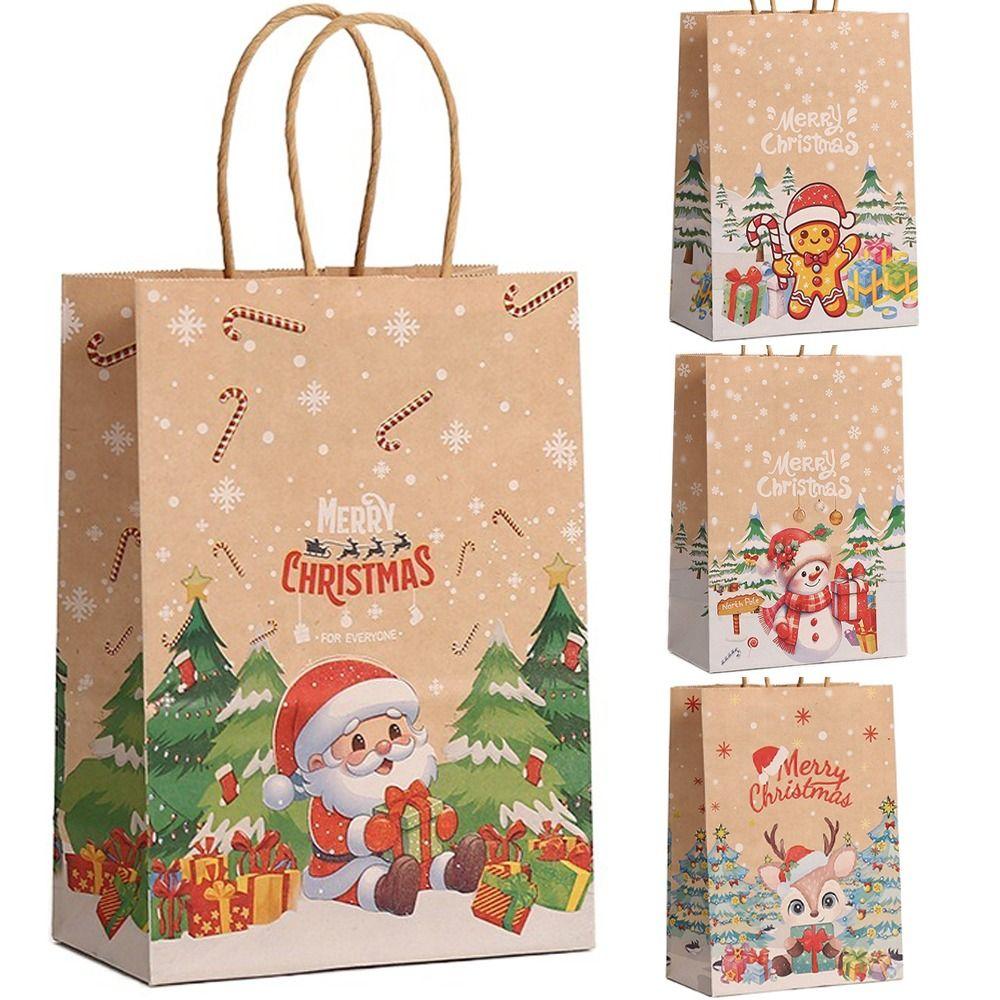 

6/12PCS Веселого Різдва, паперові цукерки, бісквітні пакети, подарункові пакети для різдвяної вечірки 6pcs-Style A