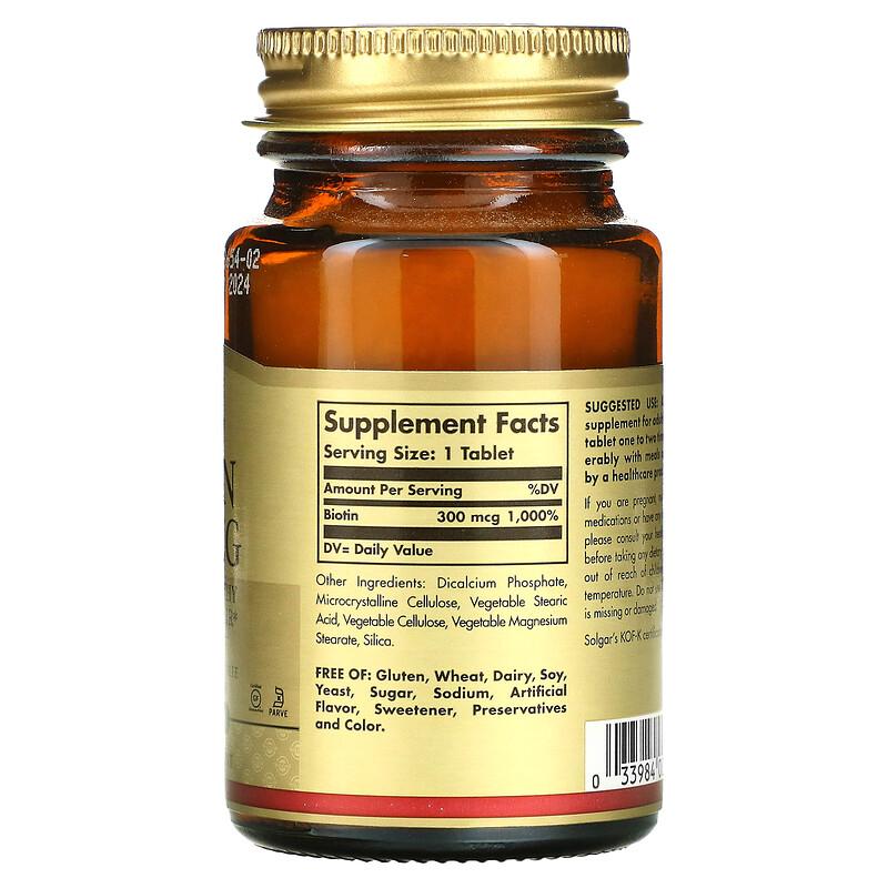 Biotin, 300 Mcg, 100 Tablets