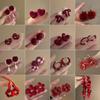 Ankela Rote Geometrische Ohrstecker - Exquisites Retro Modeaccessoire