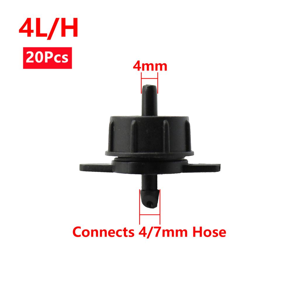 Garden Drip Irrigation System Fittings 2L/4L/8L Pressure Compensated Dripper Detachable/Washable Flow Stabilizer 20/50/100 Pcs