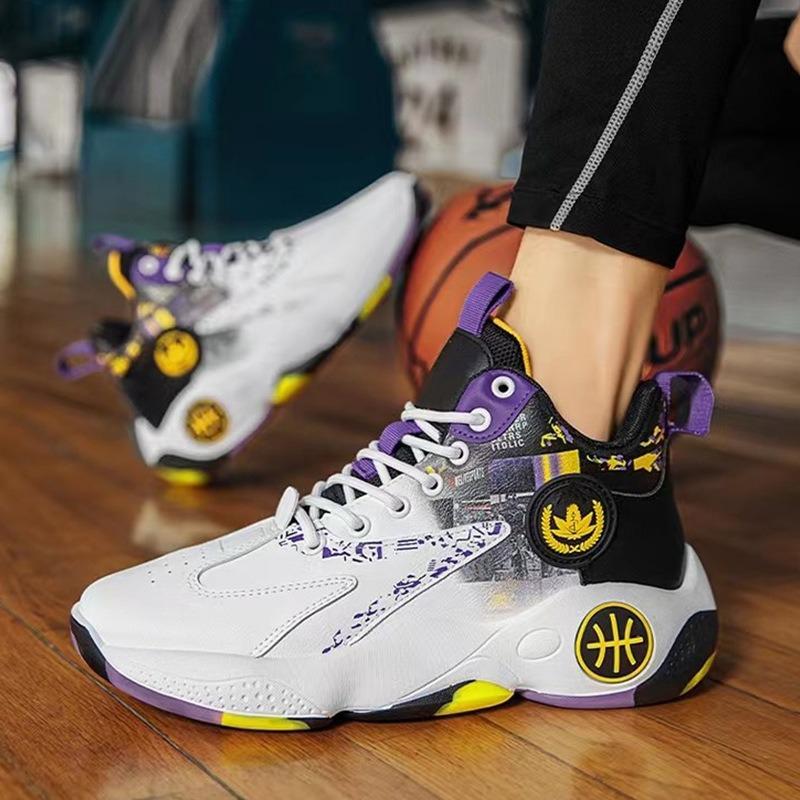 

Мужская спортивная обувь весна новая высокая синяя обувь для игры в мяч мужская беговая спортивная обувь обувь Guochao 45