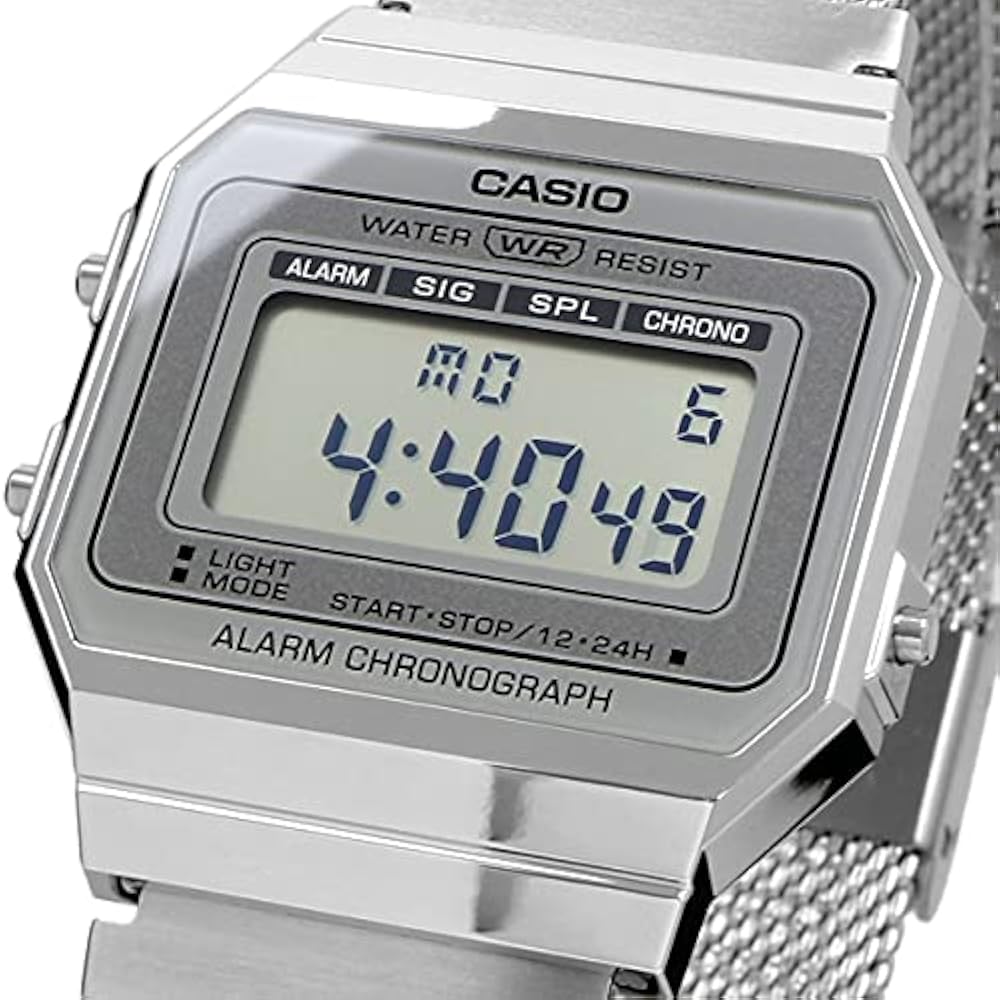 Casio CASIO Digital Watch Vintage Series A700WM-7A Metal Mesh Band Men's Women's Silver Oversea...