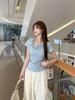 Korean Lace-Up Short Sleeve T-Shirt - Women's 2026 Spring/Summer New Sweet Style