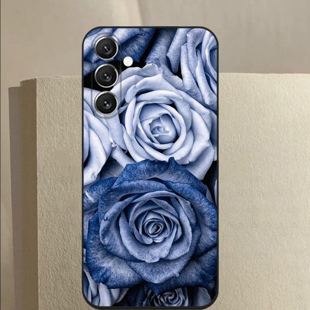 Blue rose flower  Phone Case For Samsung Galaxy A13,A21s,A22,A31,A32,A52,A53,A71,A80,A91 Soft Black Cover